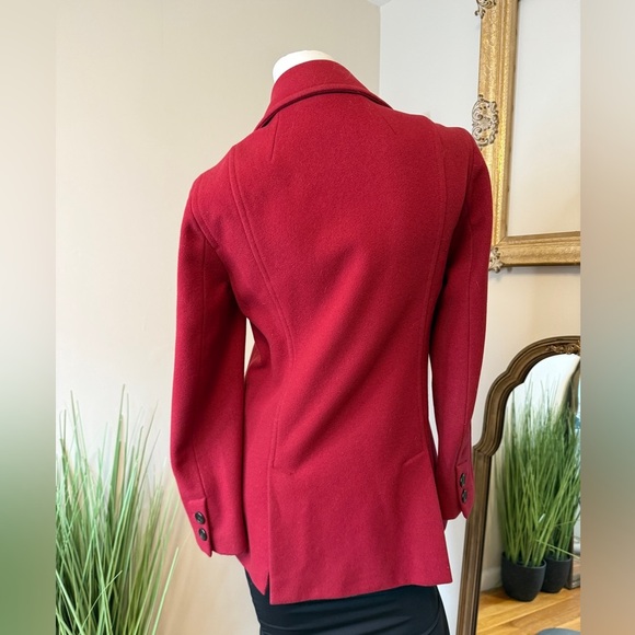 J Crew Double-Breasted Wool Red Peacoat Small Y2K - Picture 5 of 12